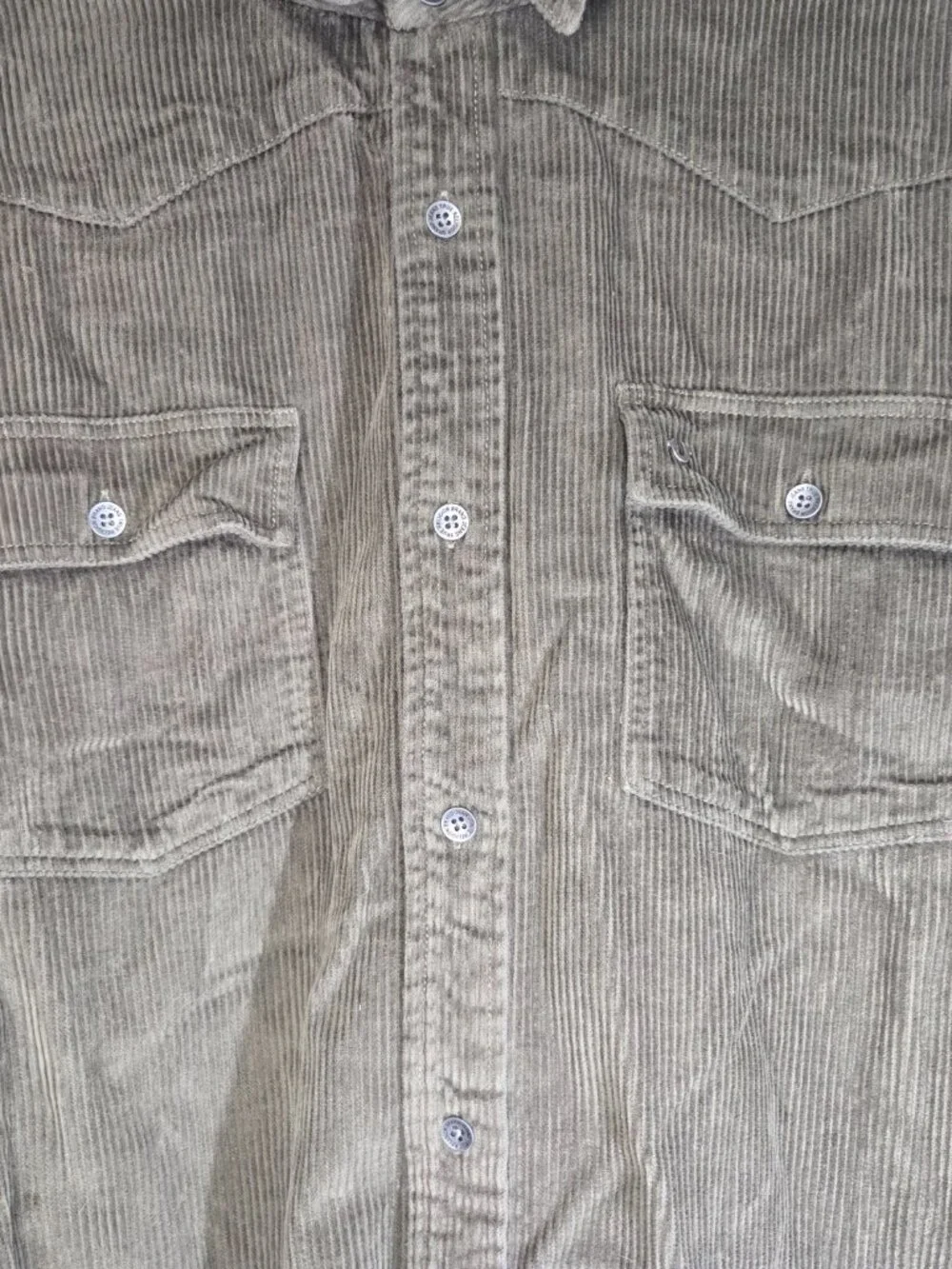 True Religion Western Button Up XXXL Corduroy Shirt Jacket Mens 100 Cotton Green